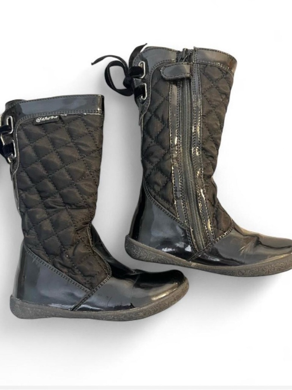 Girls Naturino Black Leather Knee High Toddler Boots